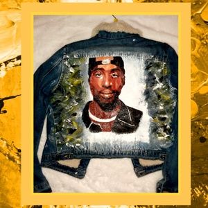 Unisex Hand Painted 2Pac Denim Jacket